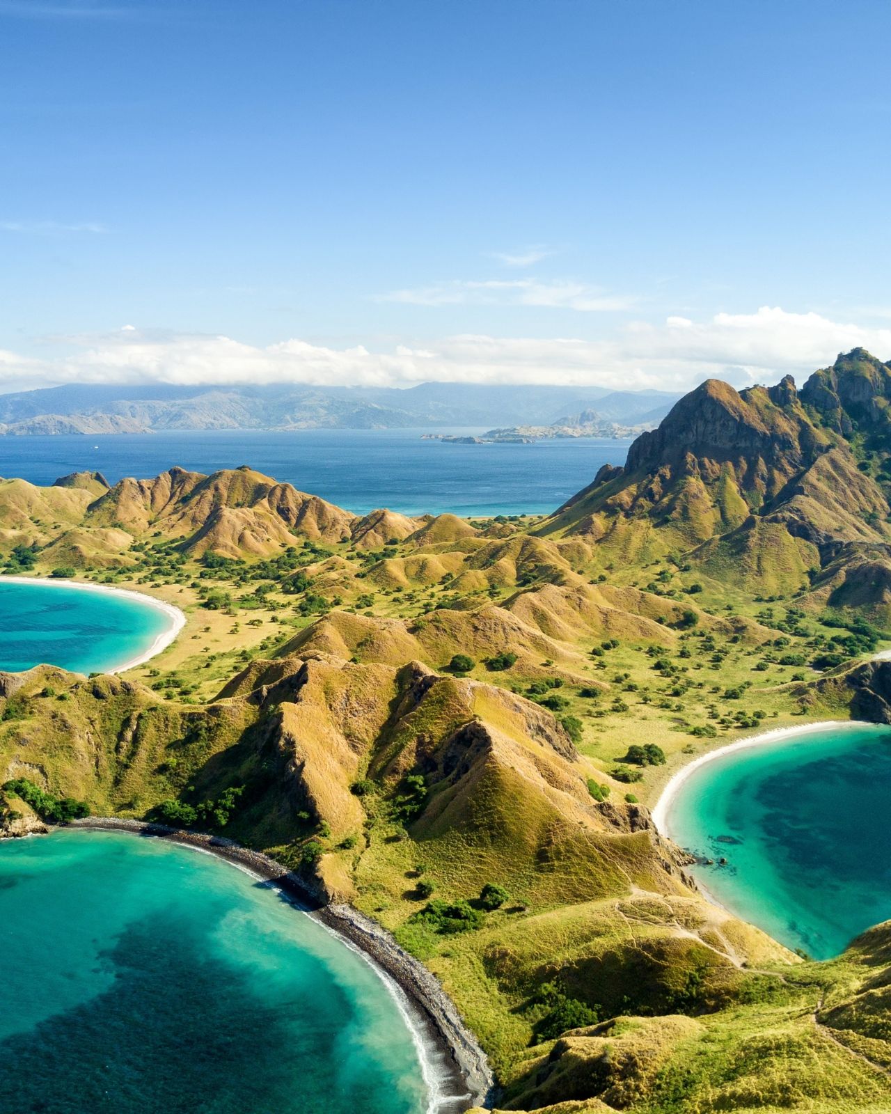 Komodo archipelago landscape and turquoise bays